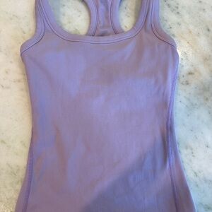 All Yoga Lavender Ribbed Tank Top small